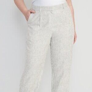 BOGO Old Navy Striped Linen Tailored Pants Charcoal Stripe Size XL